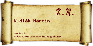 Kudlák Martin névjegykártya